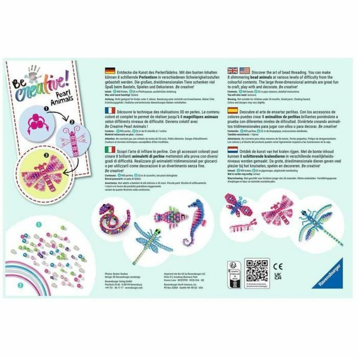 Zestaw do Rękodzieła Ravensburger Be creative! Pearls Animals - Image 2