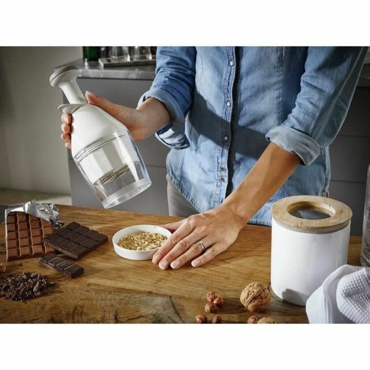 Młynek do Mięsa Leifheit Chopper Confort & Cle Biały Stal nierdzewna Plastikowy - Image 4