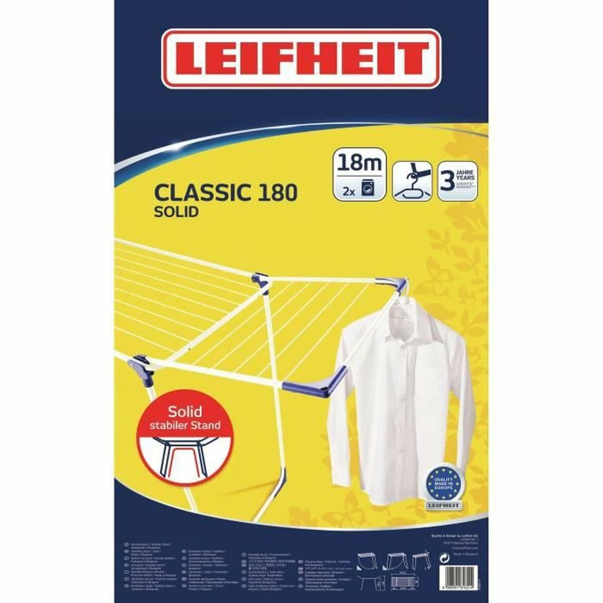 Pesunöör Leifheit CLASSIC Solid 180 Valge Nailon Teras polüpropüleen 18 m - Image 3