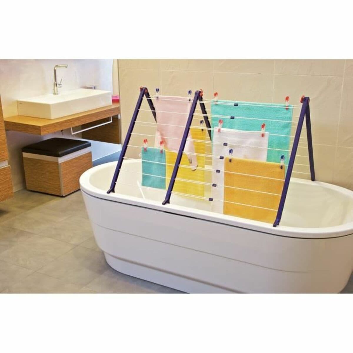 Pesunöör Leifheit Bathtub Dryer Pegasus V 133 x 66,5 cm Sinine Valge Metall - Image 2