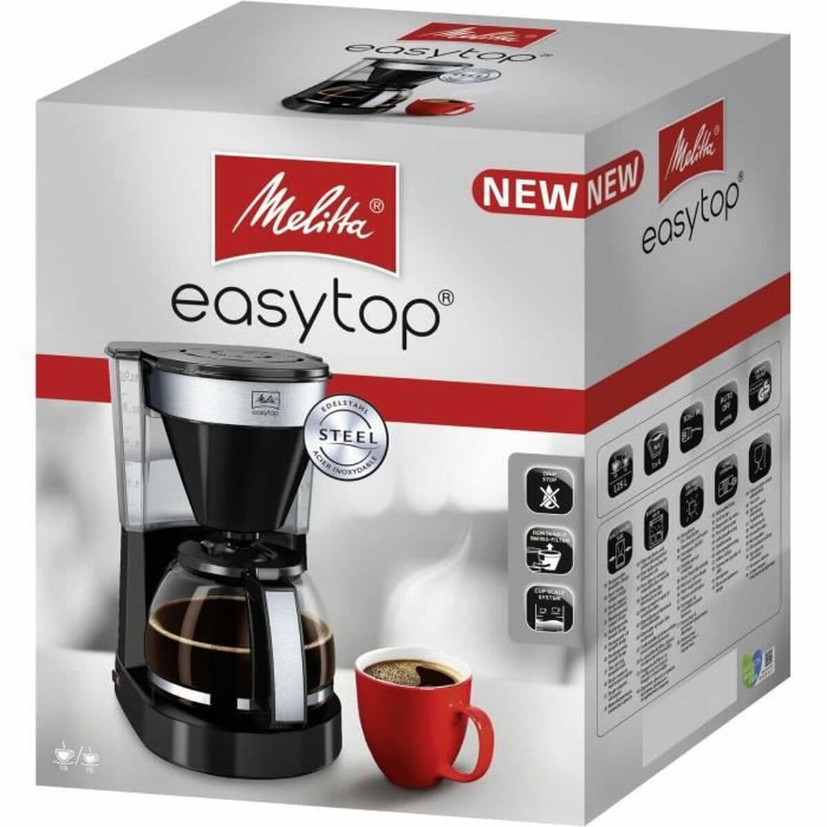 Elektrische Kaffeemaschine Melitta Easy Top II 1023-04 1050 W Schwarz 1050 W 1,25 L 900 g - Image 4