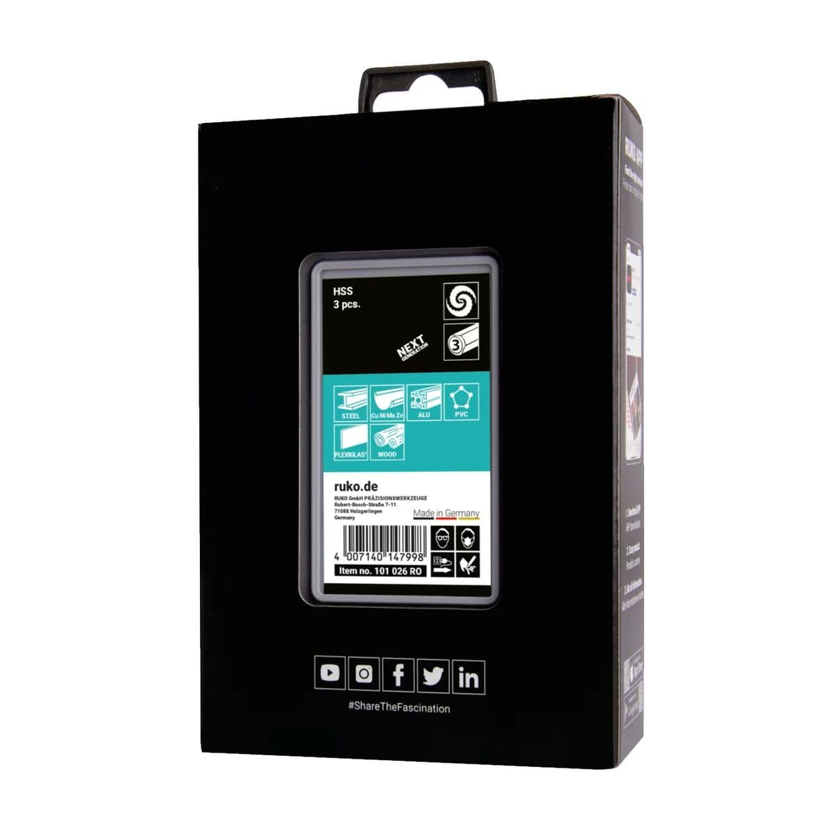 Satz Bohrer RUKO 101026RO Hochgeschwindigkeitsstahl (HSS) Etüie 3 Stücke - Image 4