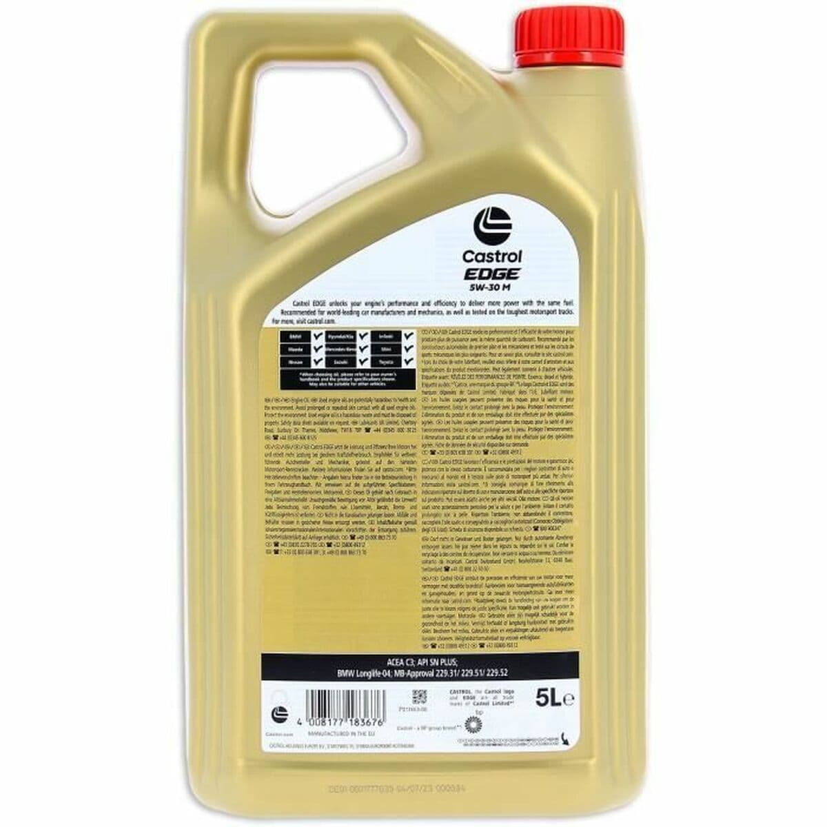 Olio di motore Castrol Edge Benzina Diesel Ibrido 5W30 5 L - Image 2