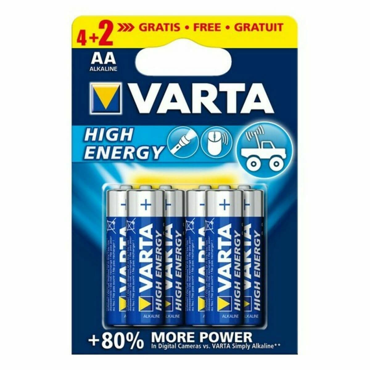 Šarminės baterijos Varta 4906121436 1,5 V 1.55 V AA (6 Dalys)