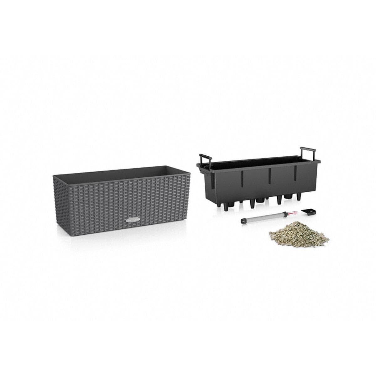 Maceta Lechuza Negro Gris Polipropileno - Image 4