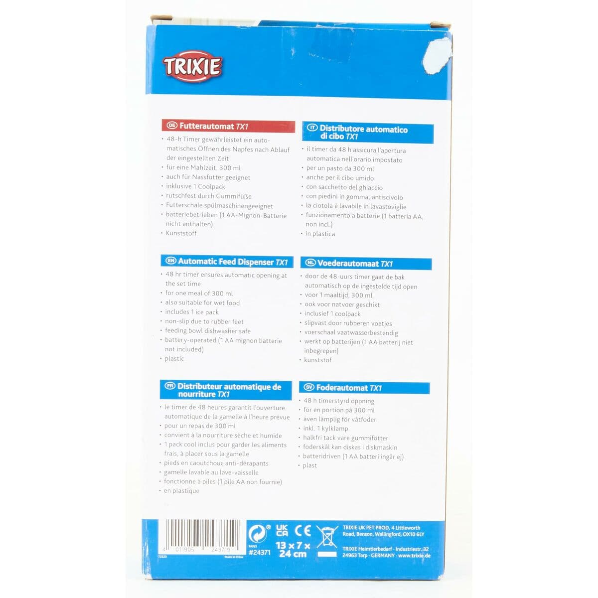 Hranilica za kućne ljubimce Trixie Bijela Crna Plastika 300 ml - Image 11