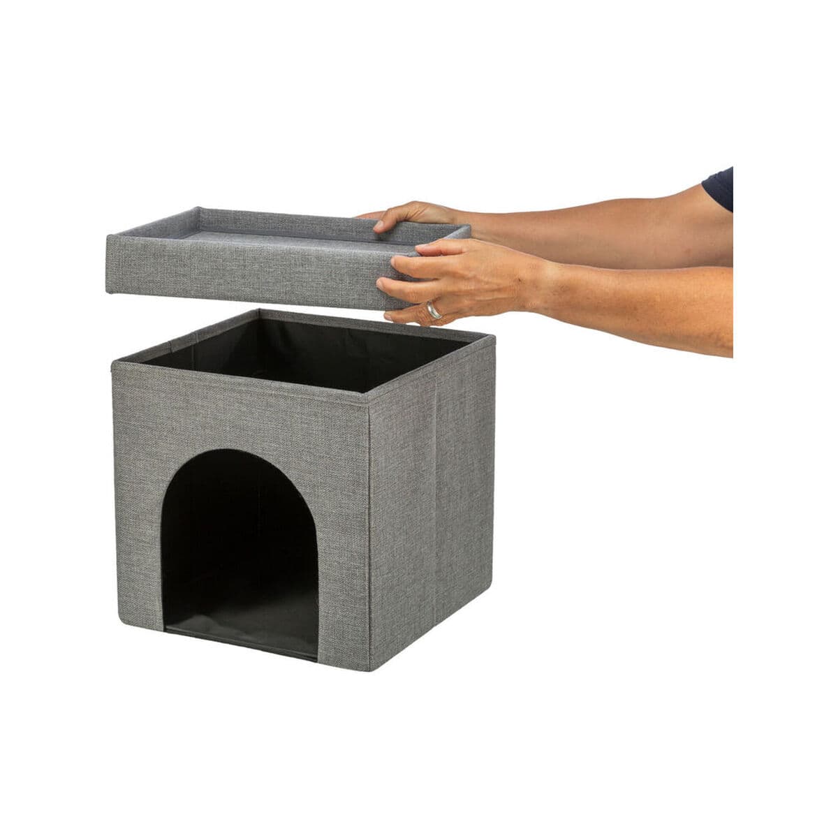Cueva para gato Trixie Kimy Gris claro 76 x 72 x 37 cm - Image 7