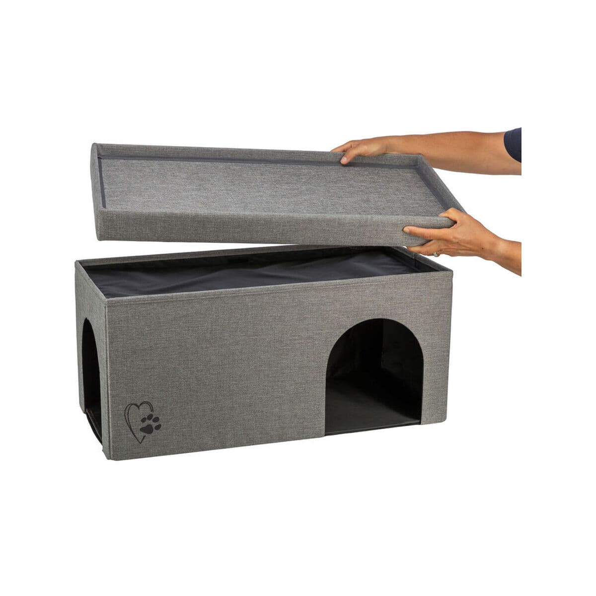 Cueva para gato Trixie Kimy Gris claro 76 x 72 x 37 cm - Image 6
