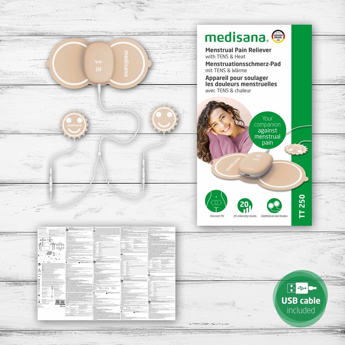 Wiederaufladbares entspannendes Massagegerät bei Menstruationsschmerzen Medisana TT 250 Beige - Image 49
