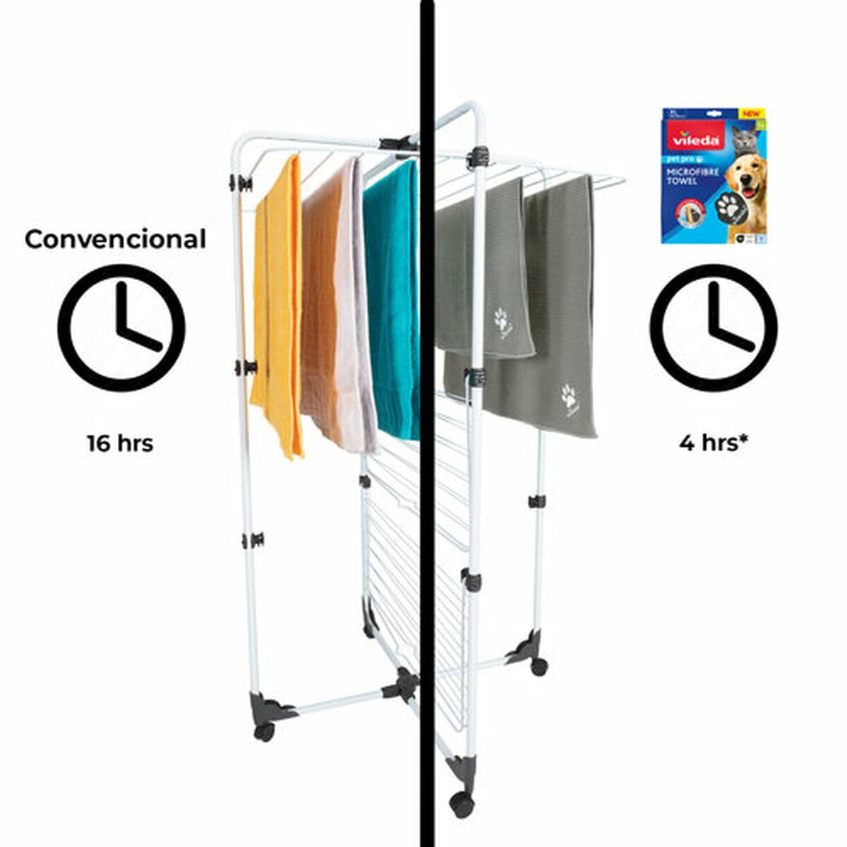 Mikrošķiedru Dvielis Vileda 172650 Pelēks M 45 x 70 cm - Image 12