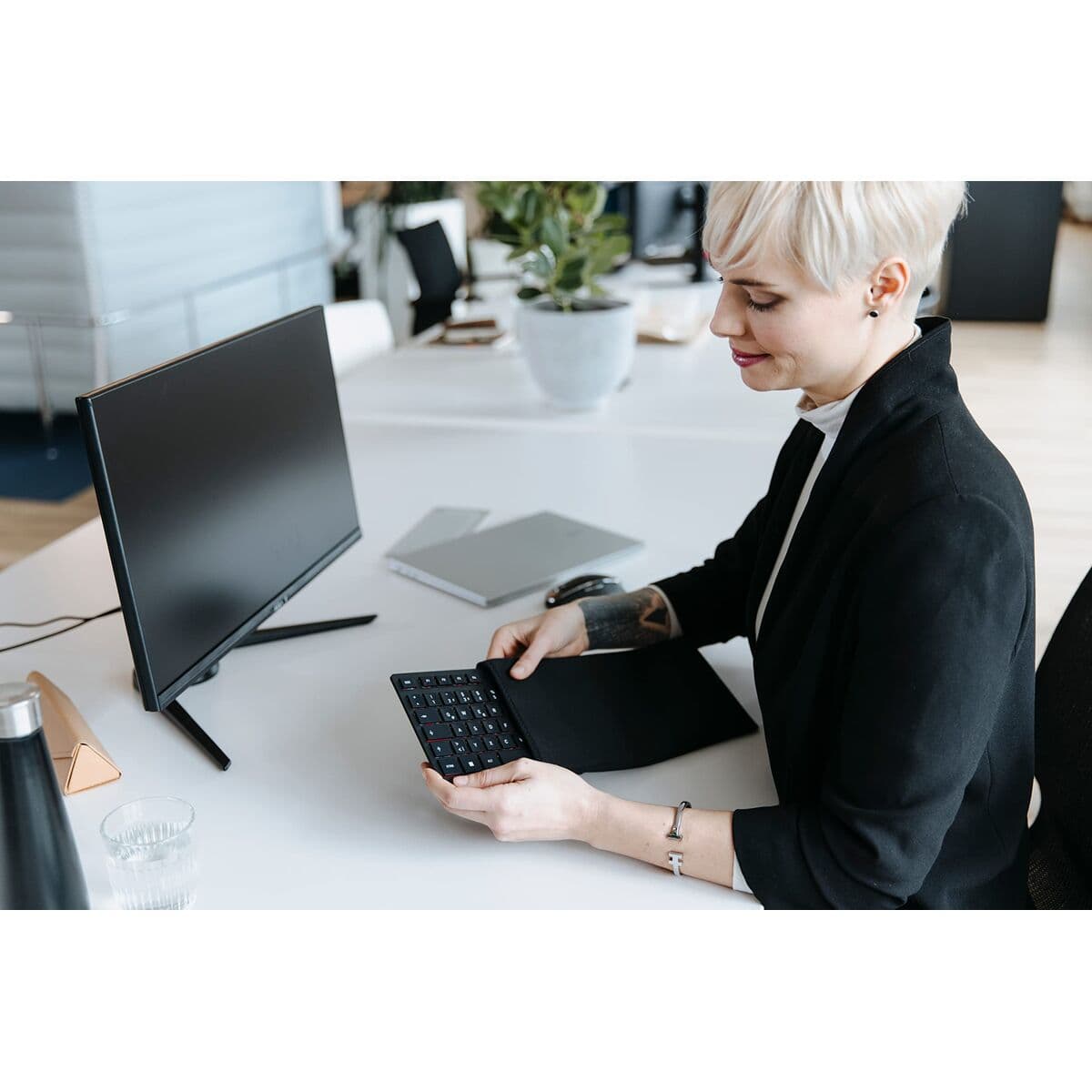 Keyboard Cherry KW 9200 MINI Black Spanish Qwerty QWERTY - Image 13