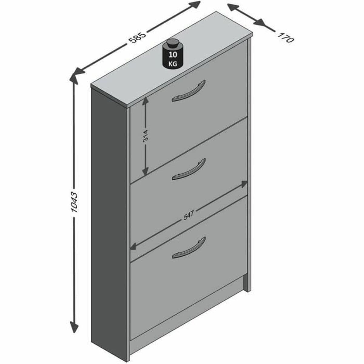 Skoställ FMD Vit 58,5 x 104,5 x 17 cm - Image 2