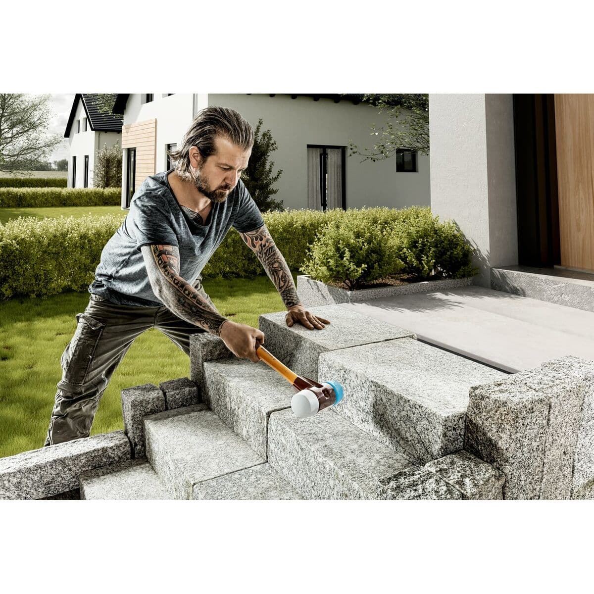 Maza de plástico Halder Simplex Azul Gris TPE - Image 6