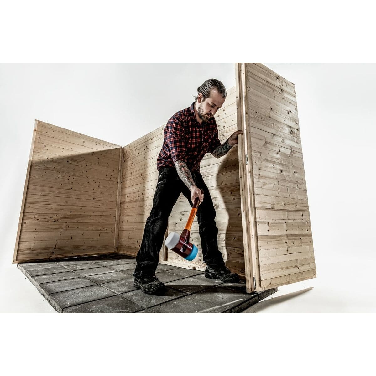 Maza de plástico Halder Simplex Azul Gris TPE - Image 7