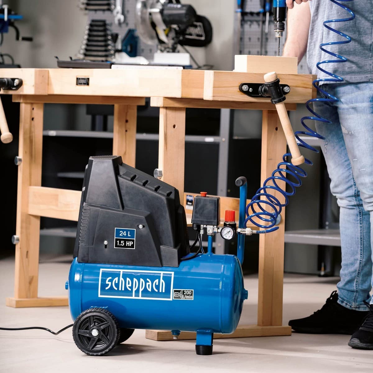 Luftkompressor Scheppach HC26 8 bar 1500 W 24 L - Image 5