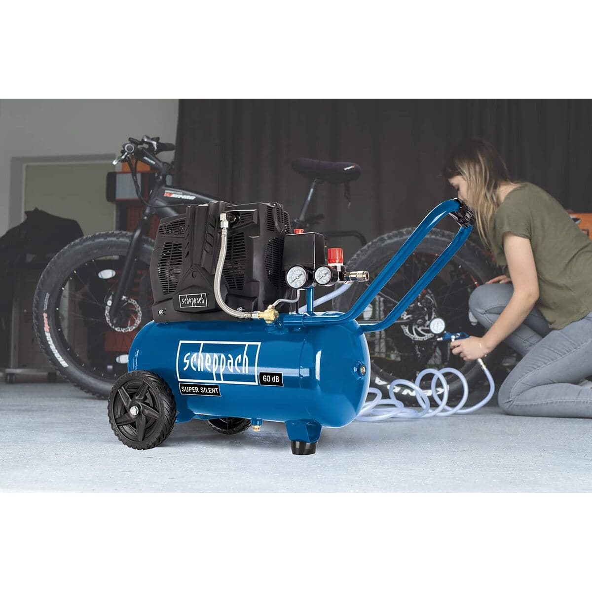Kompresor Zraka Scheppach HC25Si Vodoravno 1100 W 8 bar 24 L - Image 4
