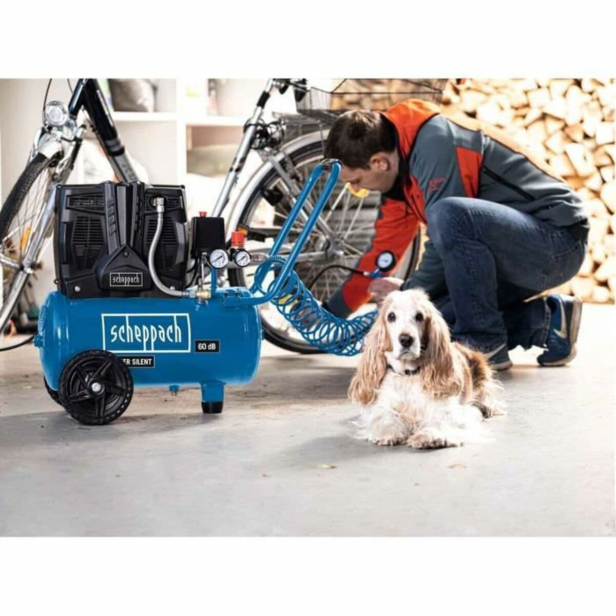 Kompresor Zraka Scheppach HC25Si Vodoravno 1100 W 8 bar 24 L - Image 3