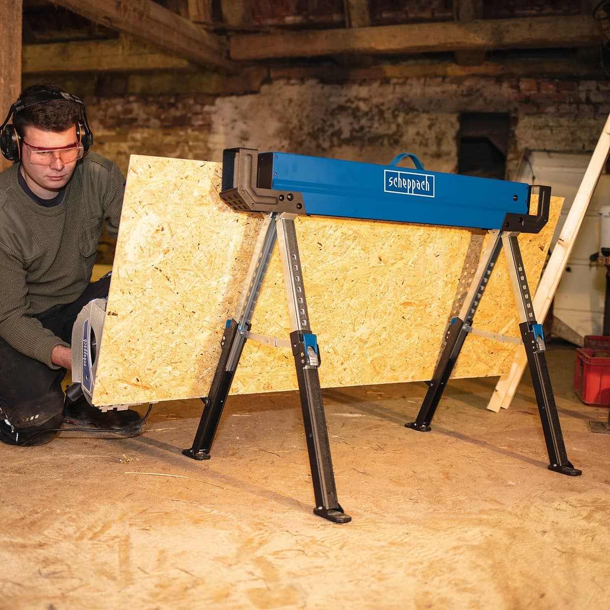 Satz von Böcken Scheppach MWB600 Stahl 82 cm (2 Stück) - Image 4