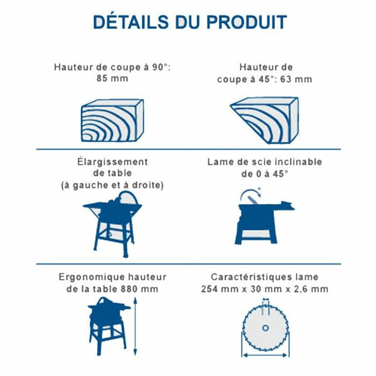 Sierra de mesa Scheppach 254 mm - Image 2
