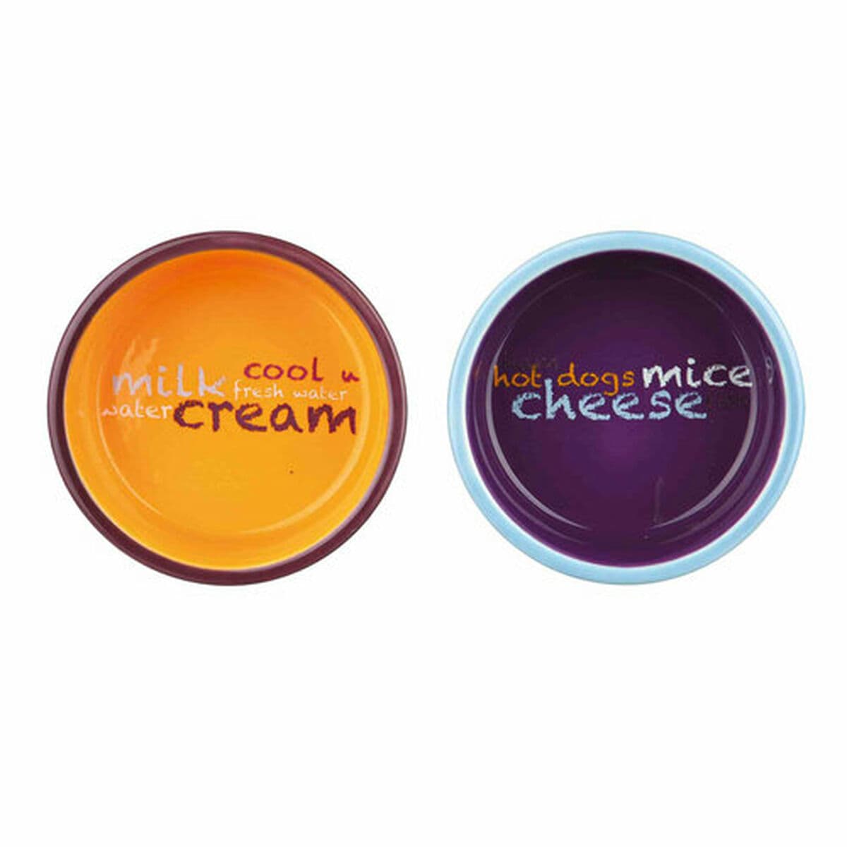 Ciotola per gatti Trixie Eat on Feet Arancio Azzurro Chiaro Lilla Ceramica Ferro Ø 12 cm (2 Unità) - Image 4