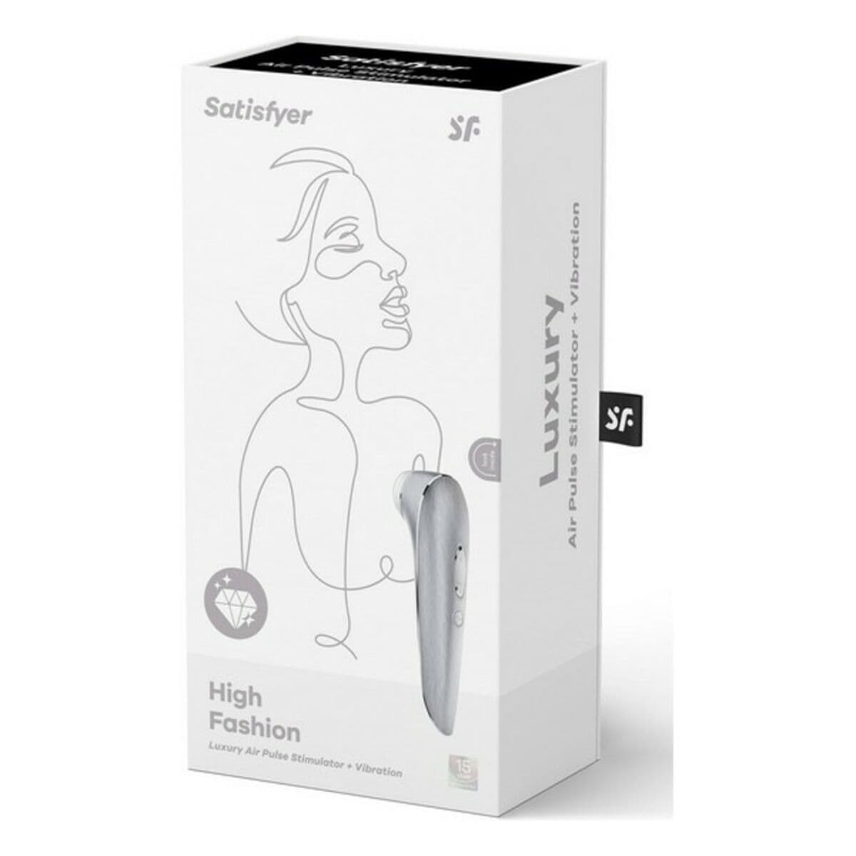 Ssący masażer do Łechtaczki Satisfyer Luxury High Fashion Srebrzysty - Image 2