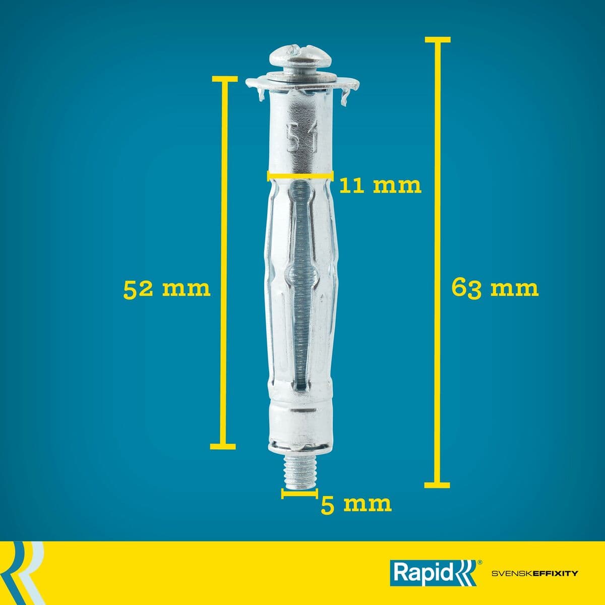 Veggplugger og -skruer Rapid 5001550 Ø 11 x 52 mm M5 x 63 mm Metall Ekspansjon 10 enheter - Image 12