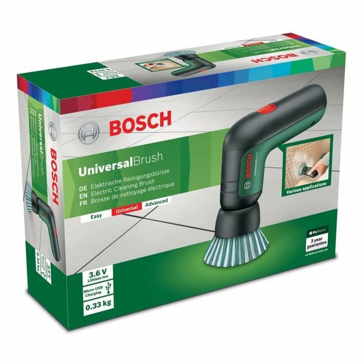Perie de Curățare BOSCH Universalbrush USB Perie 3 Piese - Image 2