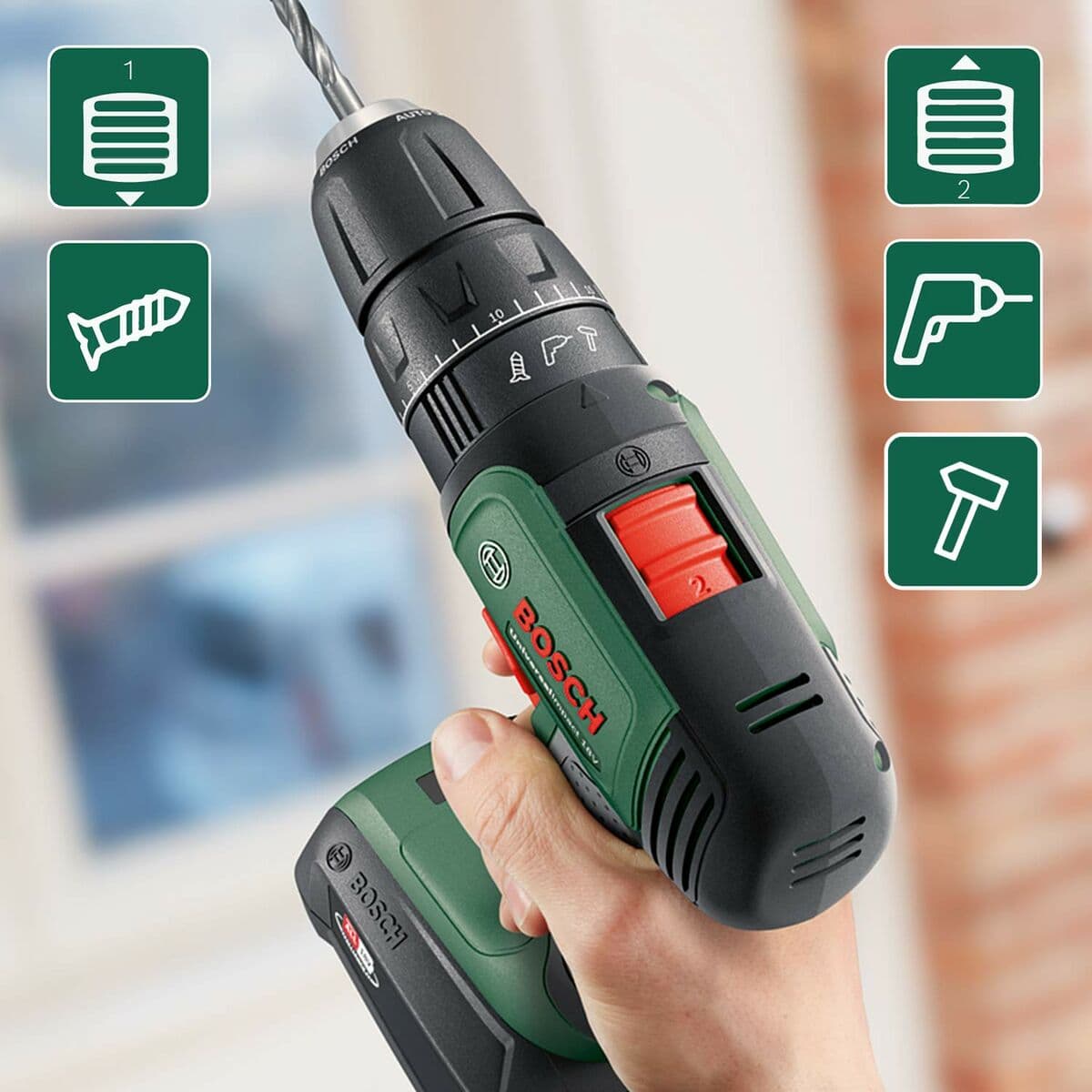 Kalapács fúró BOSCH UniversalImpact 18 18 V 34 Nm - Image 4