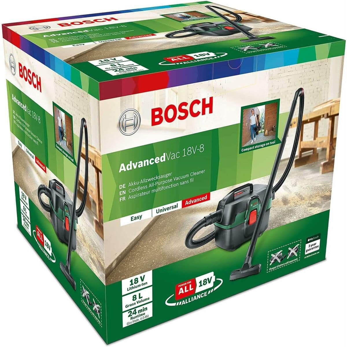 Tolmuimeja märg- ja kuivpuhastuseks BOSCH AdvancedVac 18V-8 8 L - Image 4