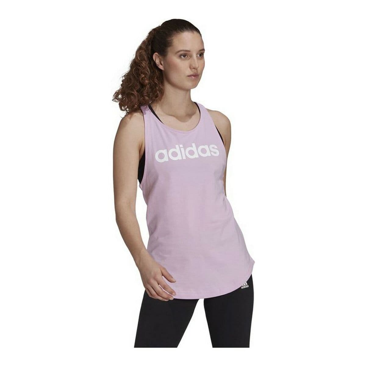 Camiseta de Tirantes Mujer Adidas Essentials Logo Lavanda - Image 2