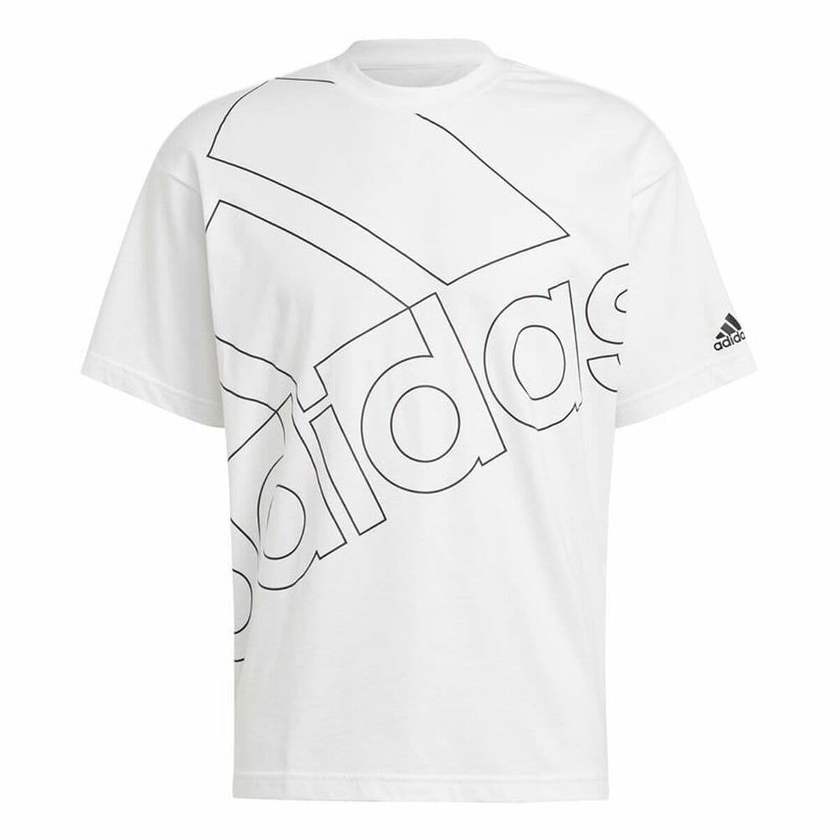 T-shirt med kortärm Herr Adidas Giant Logo Vit - Image 3