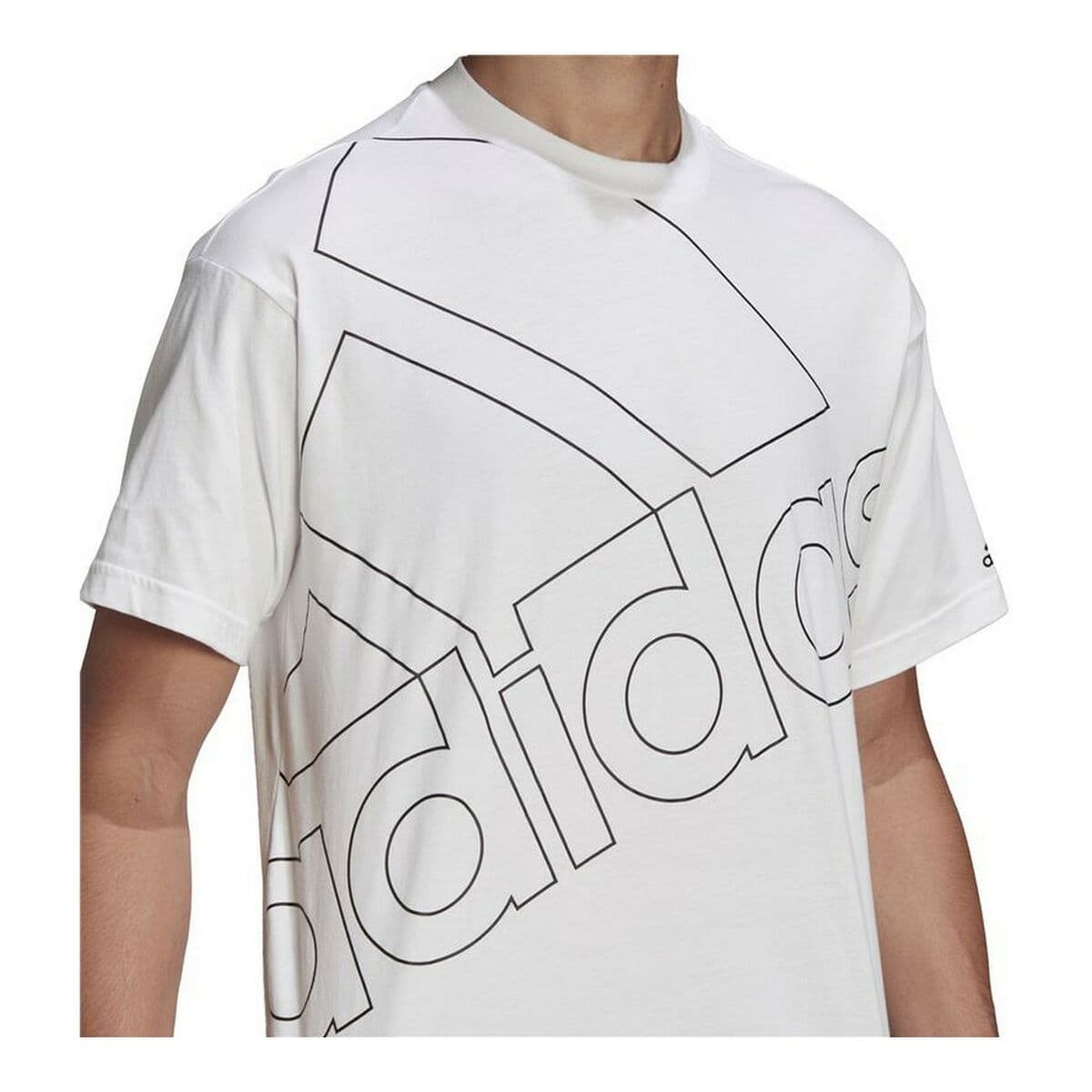 T-shirt med kortärm Herr Adidas Giant Logo Vit - Image 8