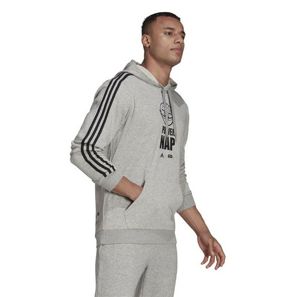 Sudadera con Capucha Hombre Adidas X Star Wars: The Mandalorian Gris claro - Image 3