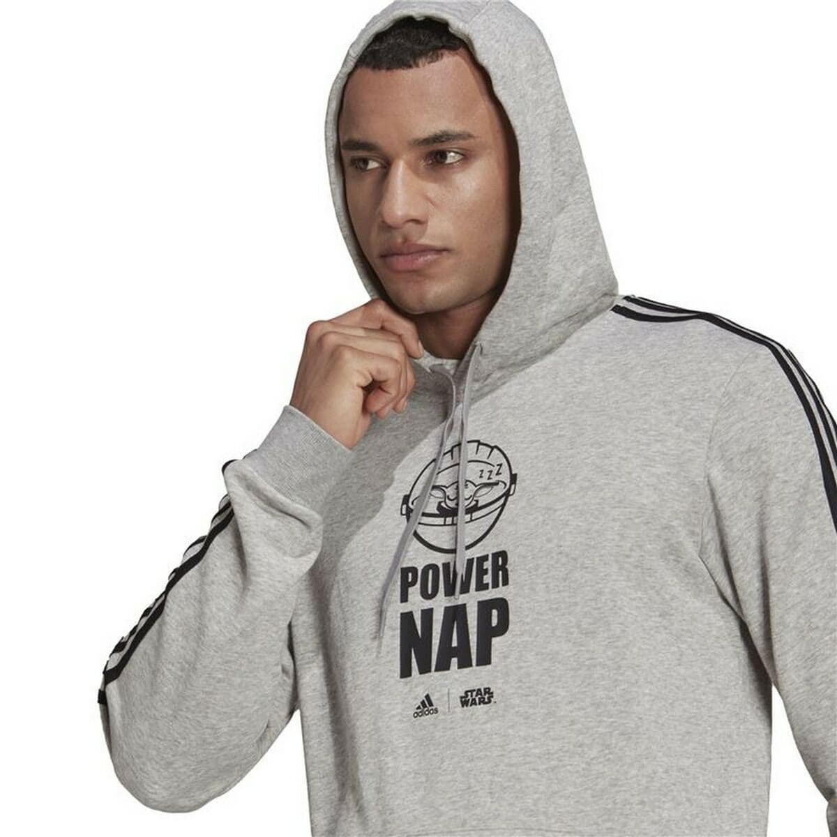Sudadera con Capucha Hombre Adidas X Star Wars: The Mandalorian Gris claro - Image 5