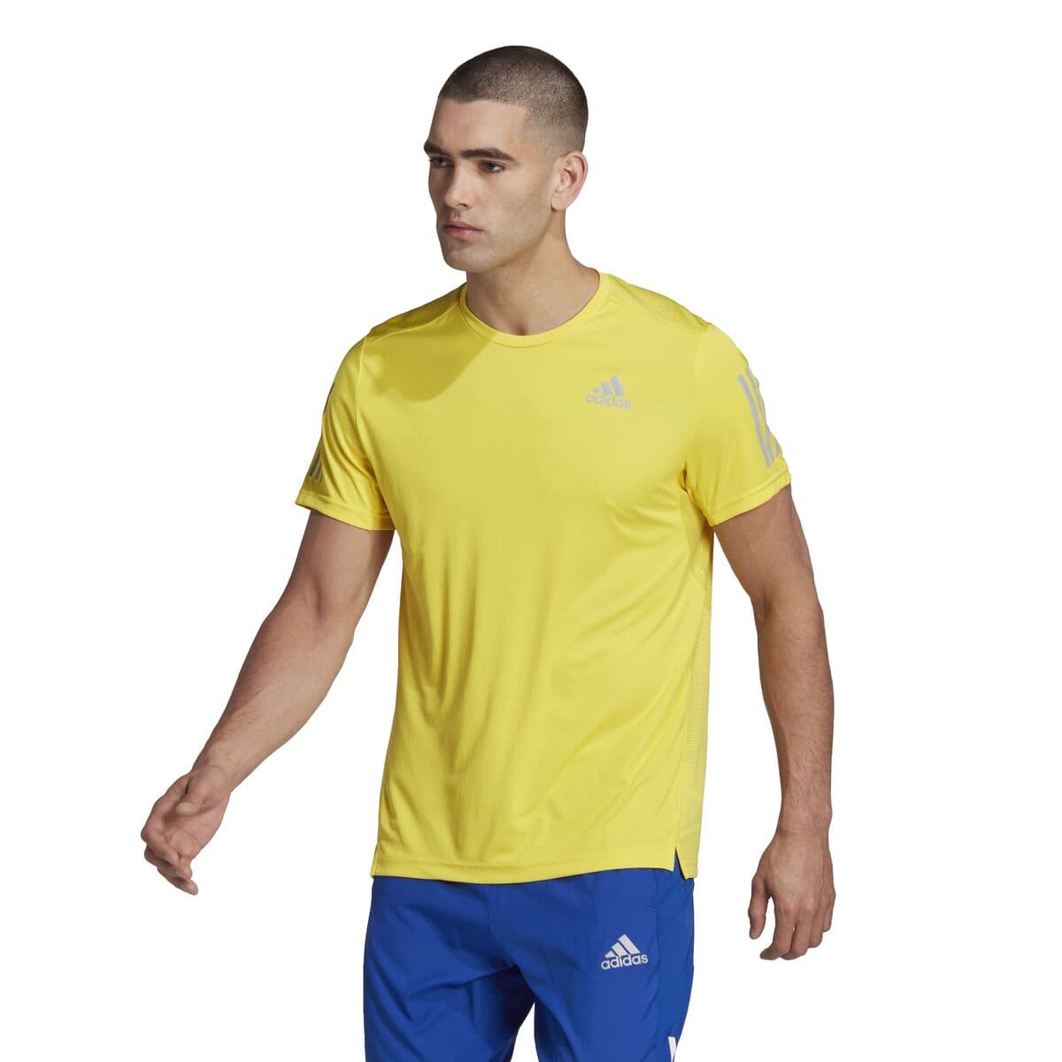 Herren Kurzarm-T-Shirt Adidas Gelb - Image 3