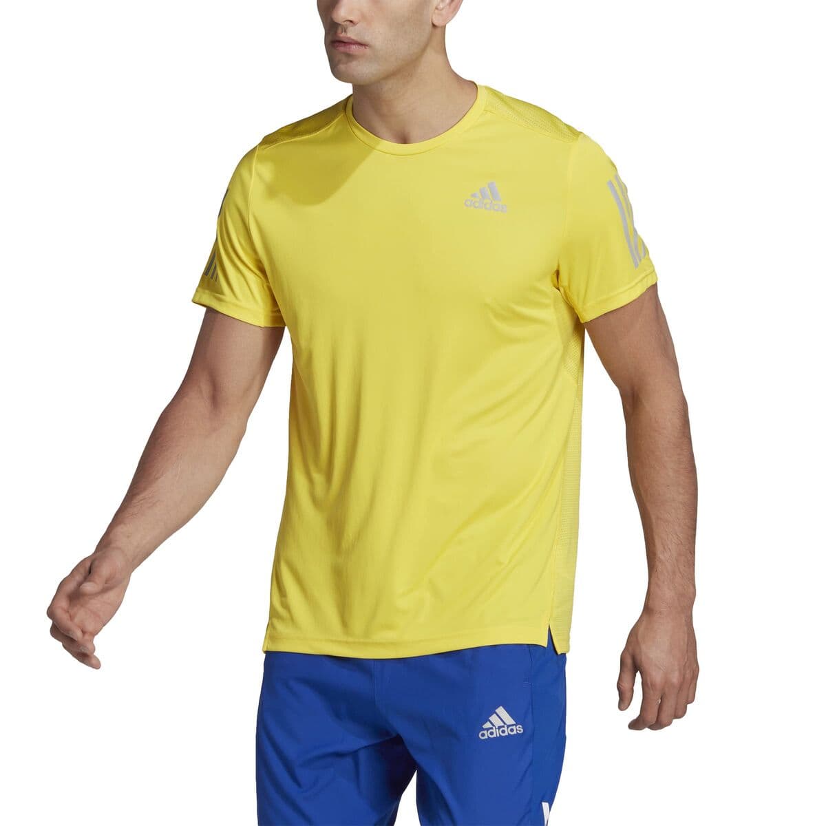 Herren Kurzarm-T-Shirt Adidas Gelb - Image 4