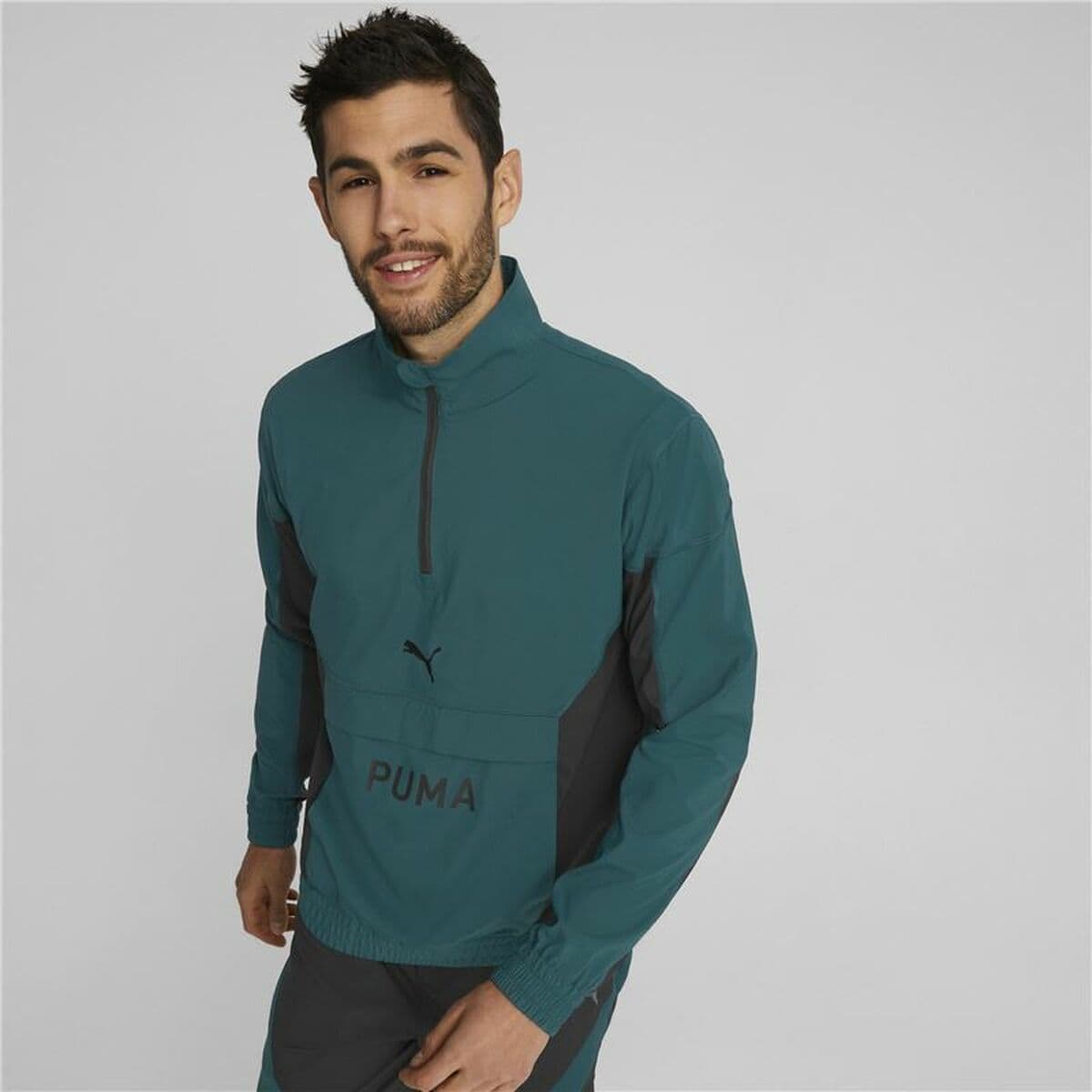 Sudadera sin Capucha Hombre Puma Fit Woven Training Verde - Image 3