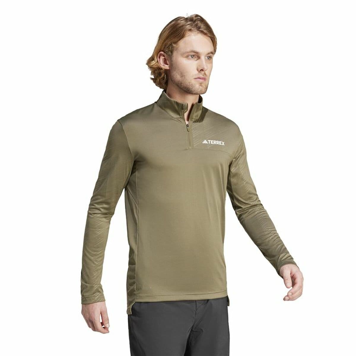 Tröja utan huva Herr Adidas Mt Half Zi Ls Brun - Image 4