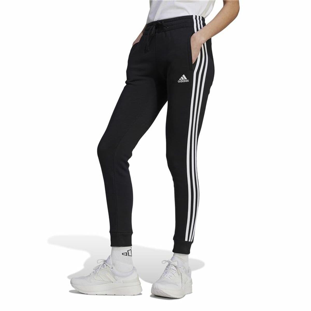 Pantalón Largo Deportivo Adidas 3S Fl C Pt Negro Mujer - Image 3