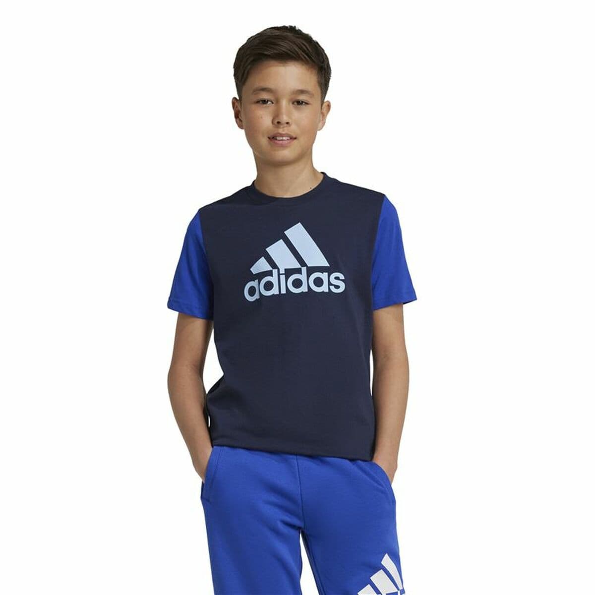 Camiseta de Manga Corta Niño Adidas Essentials Azul - Image 2
