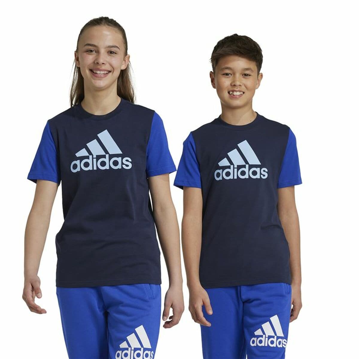 Camiseta de Manga Corta Niño Adidas Essentials Azul - Image 4