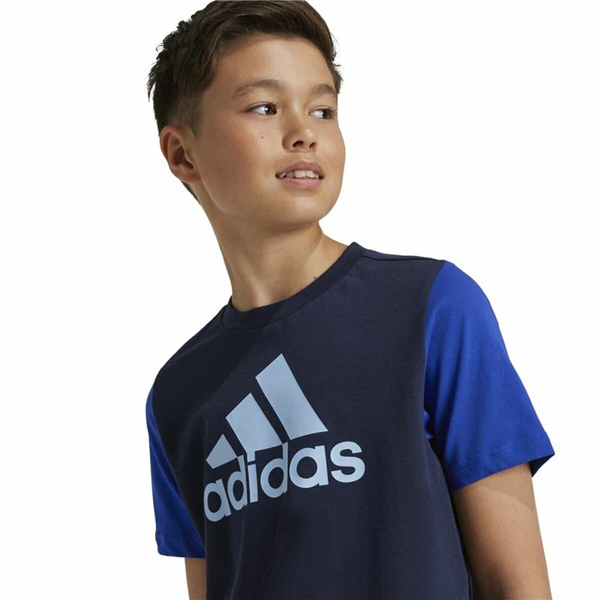 Camiseta de Manga Corta Niño Adidas Essentials Azul - Image 5