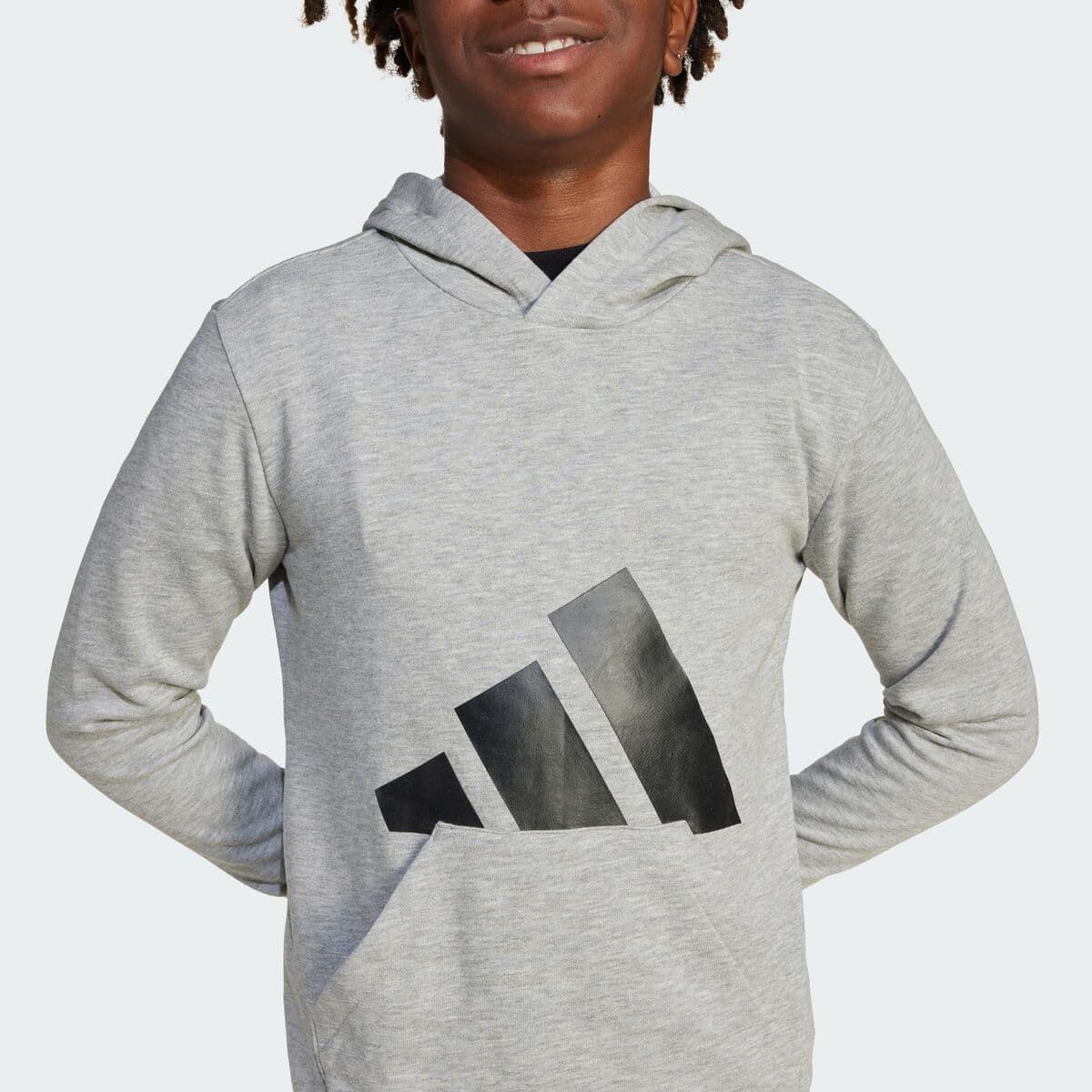 Sudadera con Capucha Niña Adidas Big Logo French Terry Hd Gris claro - Image 7