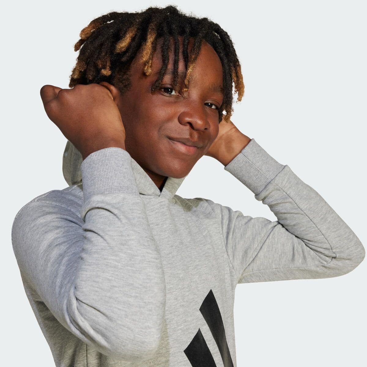 Sudadera con Capucha Niña Adidas Big Logo French Terry Hd Gris claro - Image 8