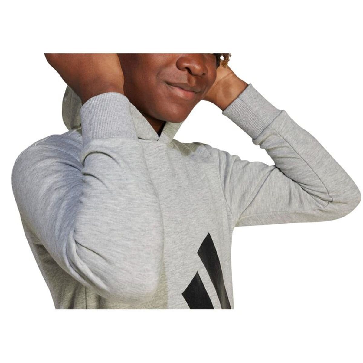 Sudadera con Capucha Niña Adidas Big Logo French Terry Hd Gris claro - Image 6