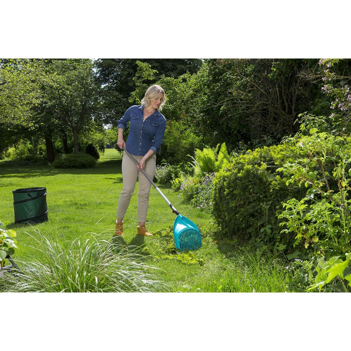Rake for Collecting Leaves Gardena Combisystem 3-in-1 Turquoise - Image 7