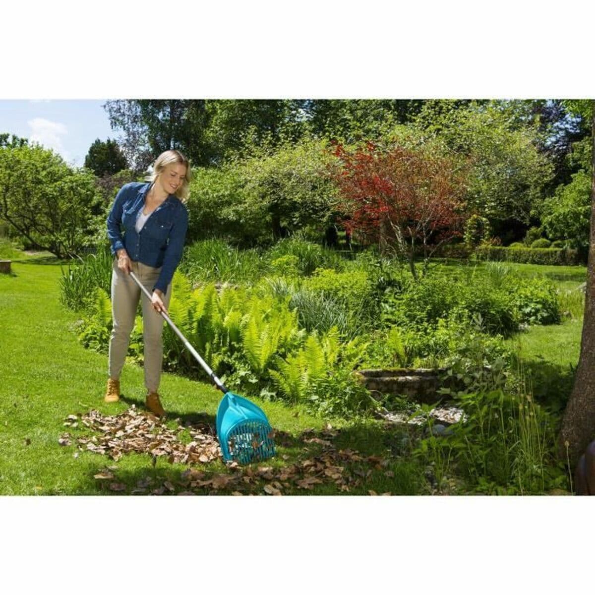 Rake for Collecting Leaves Gardena Combisystem 3-in-1 Turquoise - Image 13