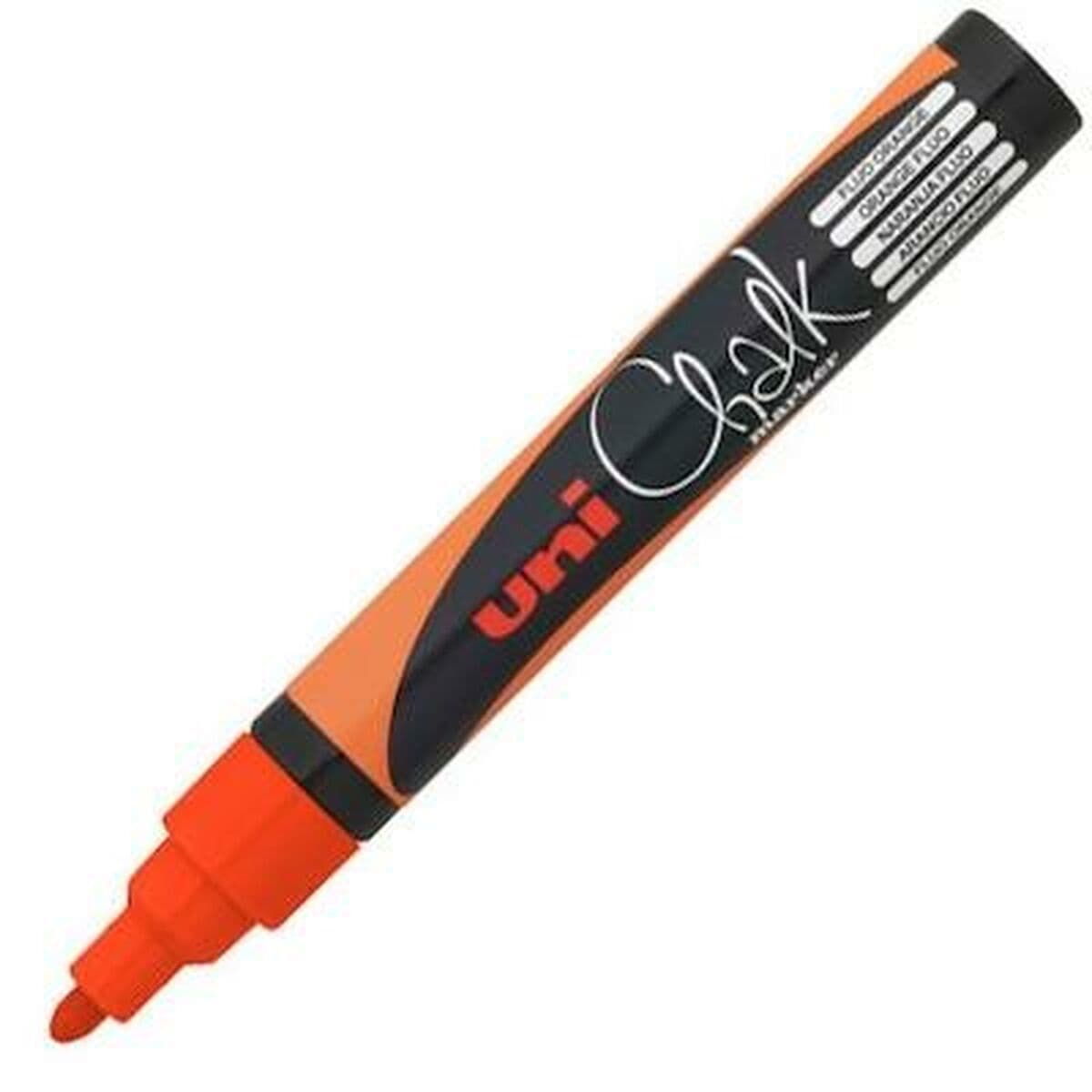 Rotuladores de tiza líquida Uni-Ball PWE-5M Fluor Naranja (6 Unidades) - Image 2