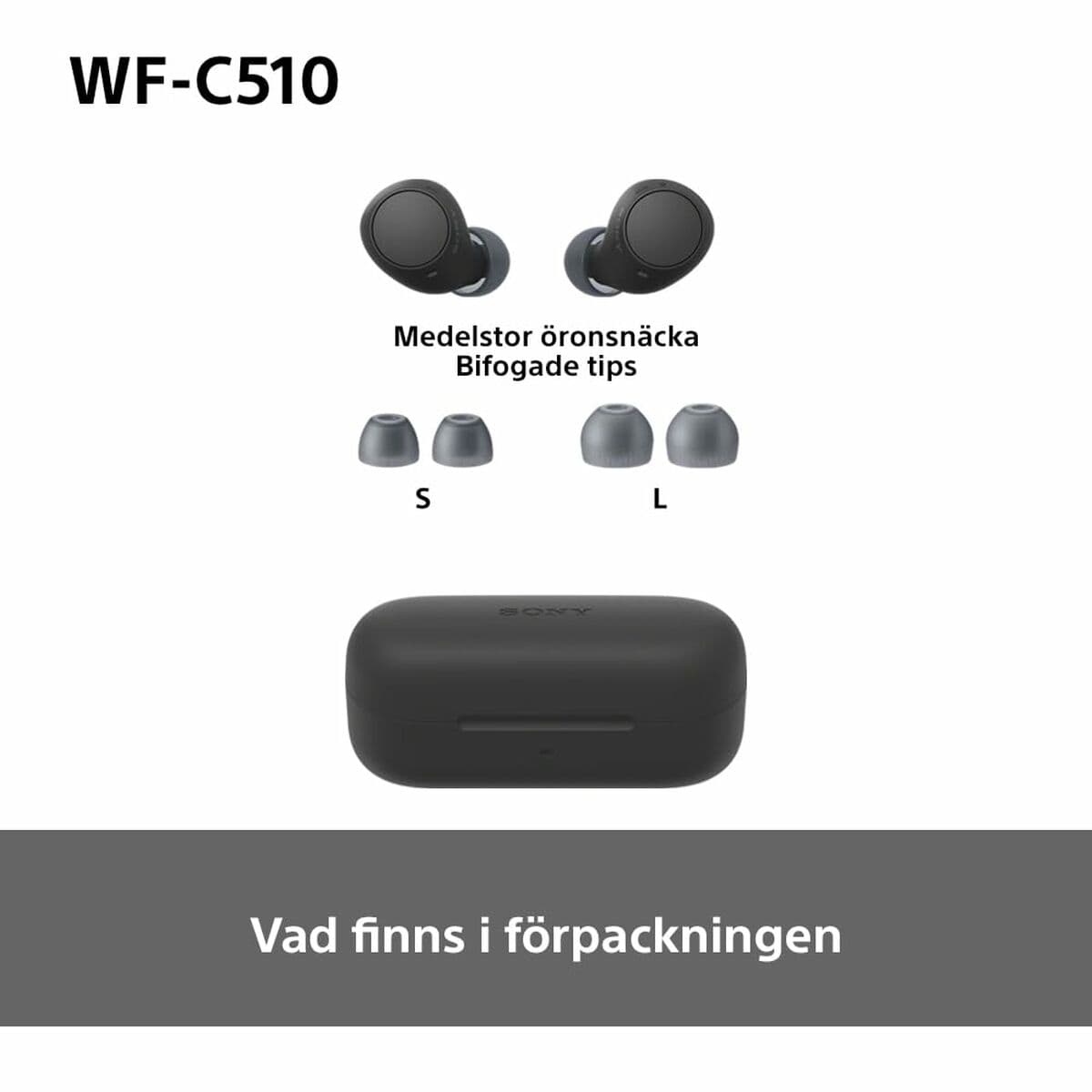 Bevielės ausinės su krovimo dėklu Sony WF-C510 Juoda - Image 34