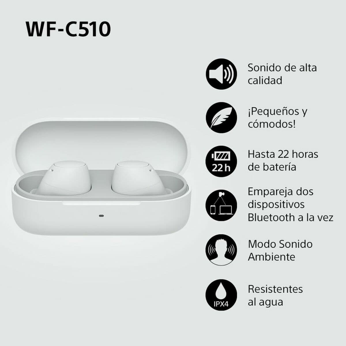 Oreillette Bluetooth Sony WFC510W.CE7 Blanc - Image 34
